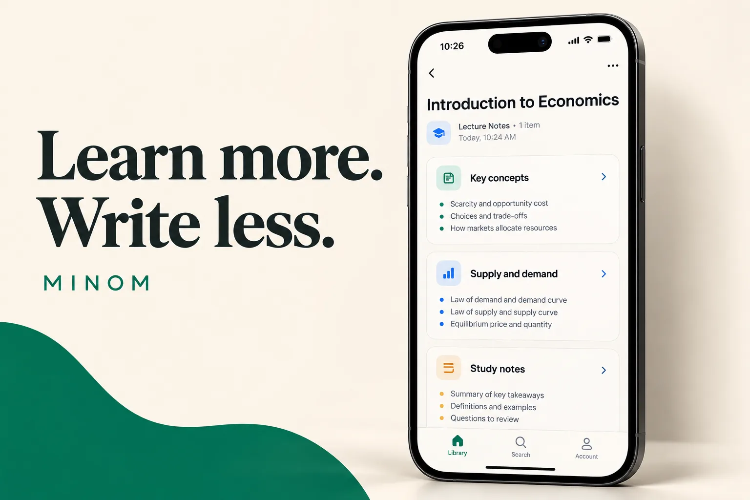 Learn more, write less: lecture notes